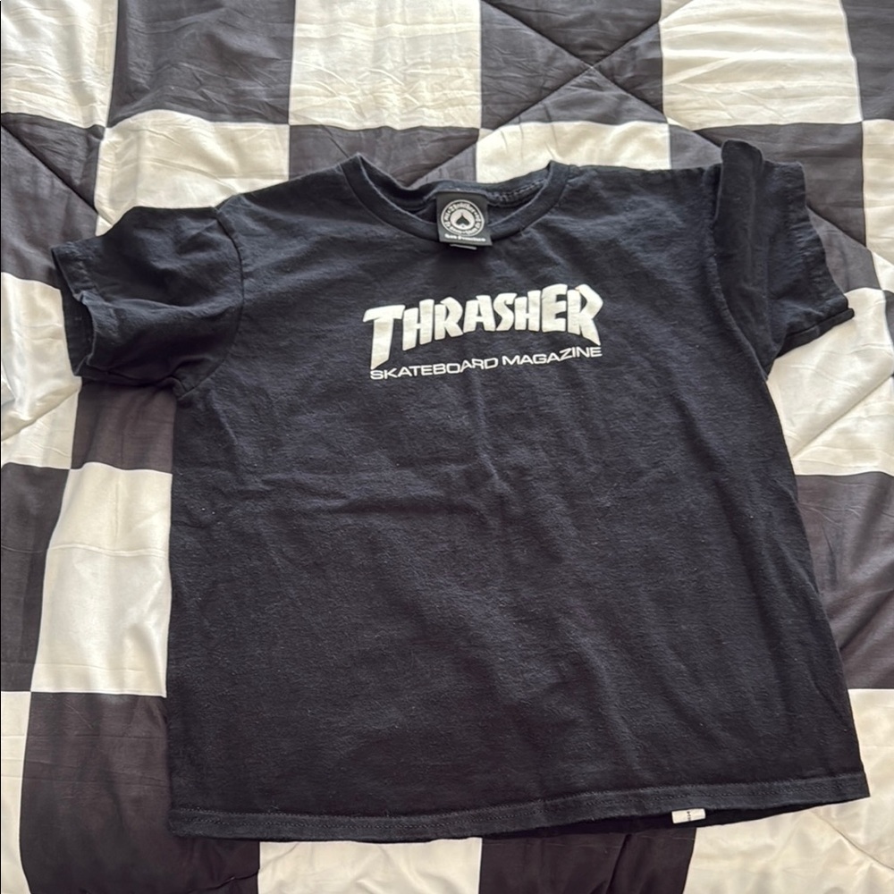 Thrasher Black Short Sleeve Tee Classic Crew Neck